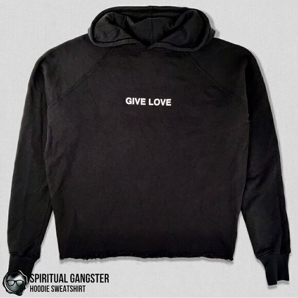 SPIRITUAL
GANGSTER WOMEN’S COTTON GIVE LOVE RAGLAN HOODIE SWEATSHIRT IN BLACK - Picture 10 of 11
